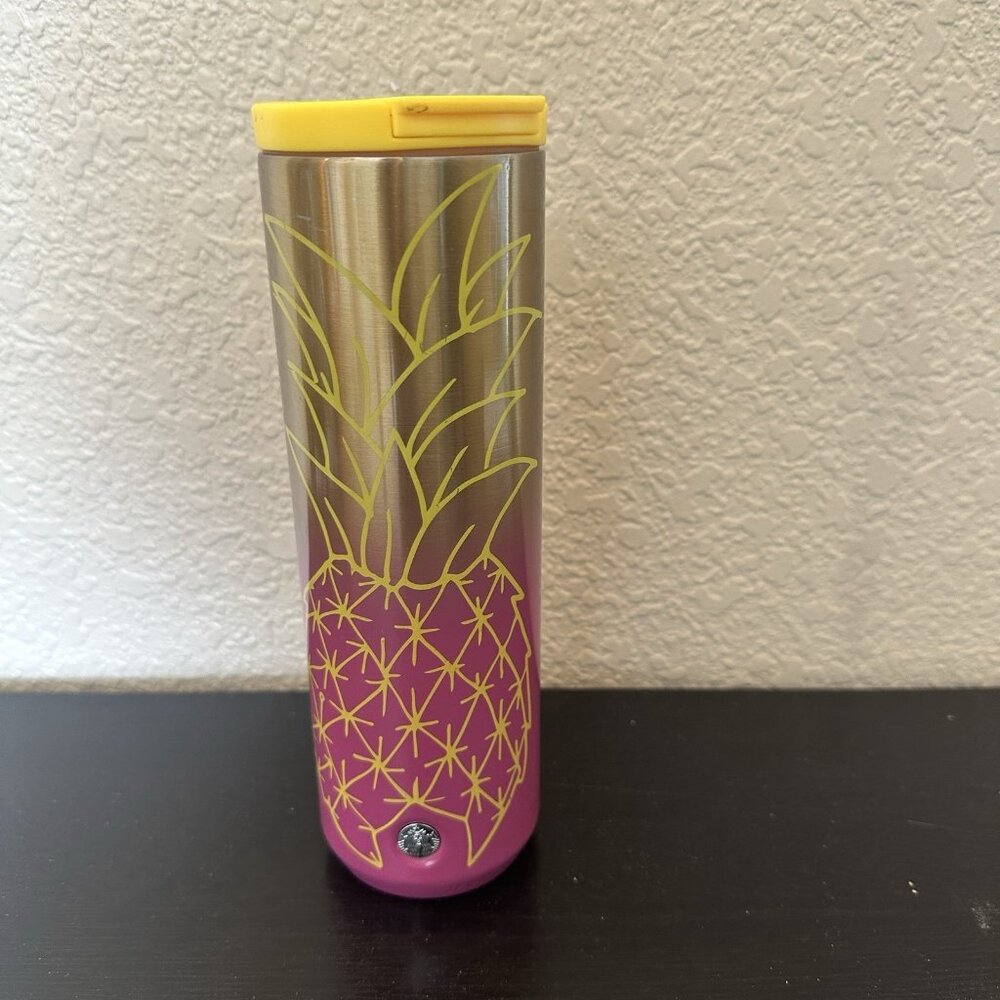Starbucks 2020 HAWAII COLLECTION16oz PINEAPPLE Insulated Metal Tumbler - Picture 2 of 7